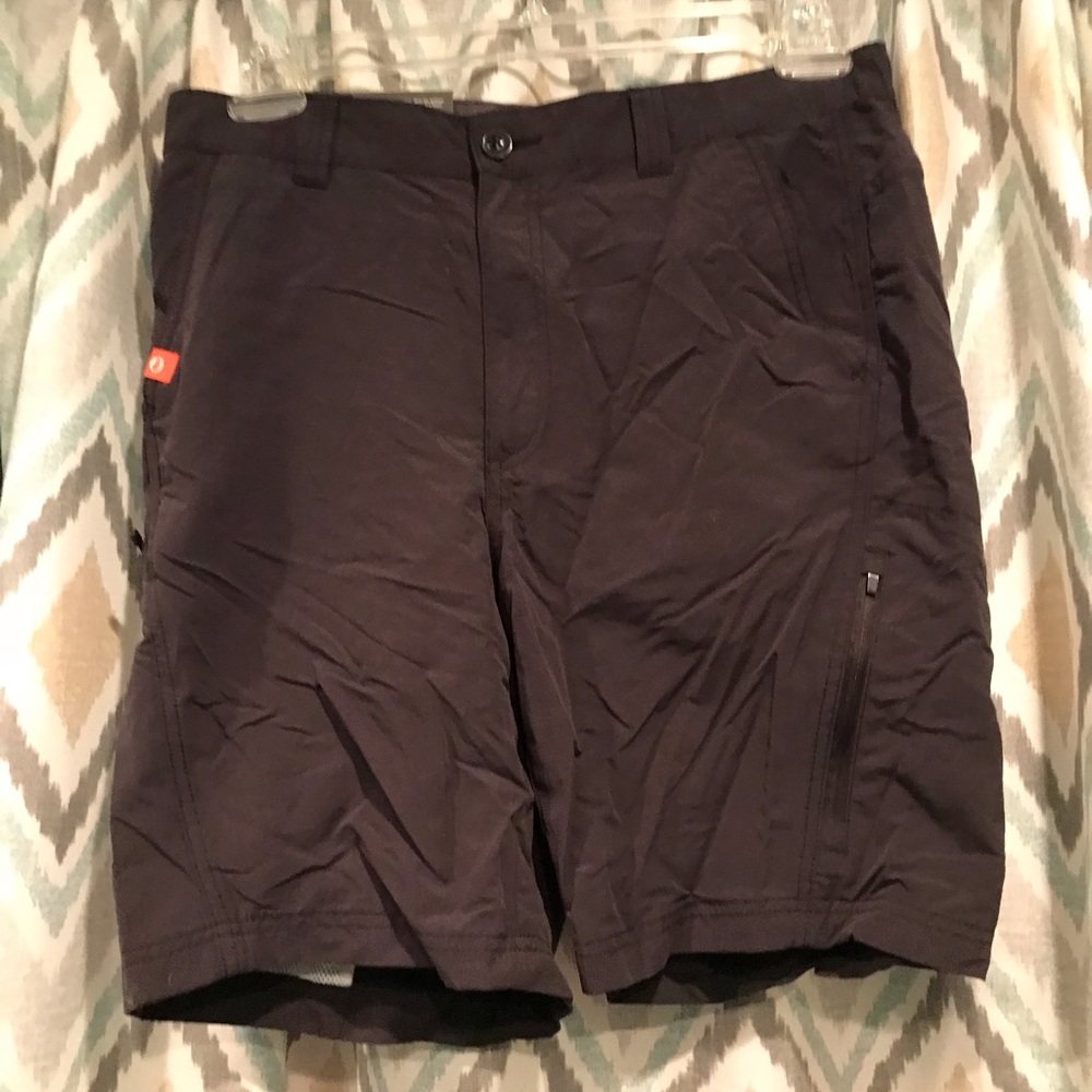 American Outdoorsman New Mens Shorts Zipper Elastic Waist Pockets Black Med